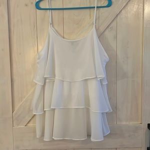 Perfectly Priscilla layered white dress tank